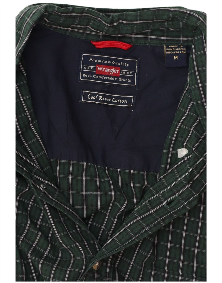 WRANGLER Flannelskjorte til mænd mellemgrøn ternet bomuld