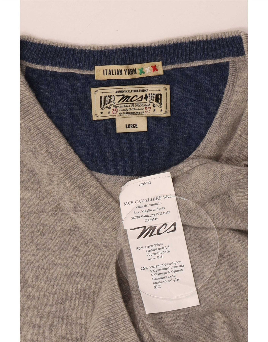 Marlboro Classics Herre V-hals sweater Stor Grå Uld