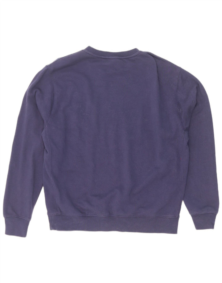 Nike Dame Oversized Sweatshirt Jumper UK 14 Medium Navyblå Bomuld