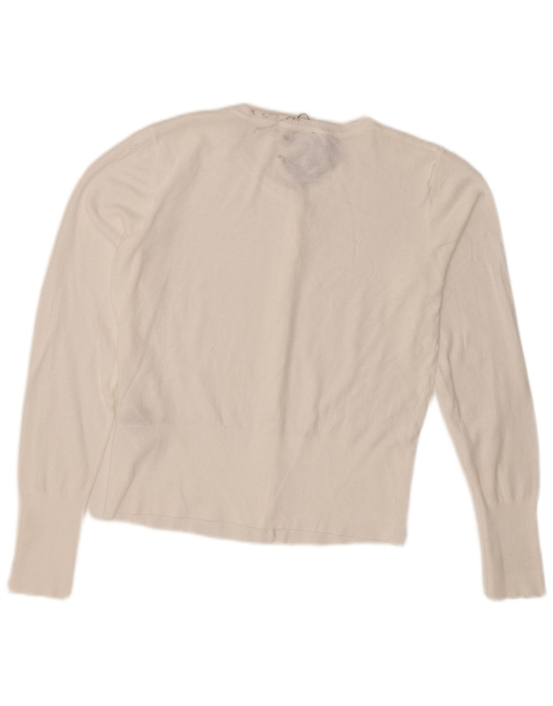 Oasis Womens Crop Bolero Jumper UK 12 Medium White Bomuld