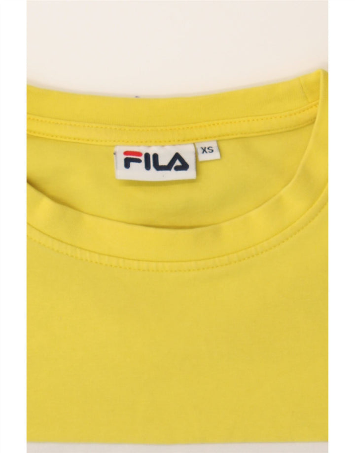 FILA Womens Graphic Sweatshirt Jumper UK 6 XS Multicoloured Colourblock Vintage Fila and Second-Hand Fila from Messina Hembry 
