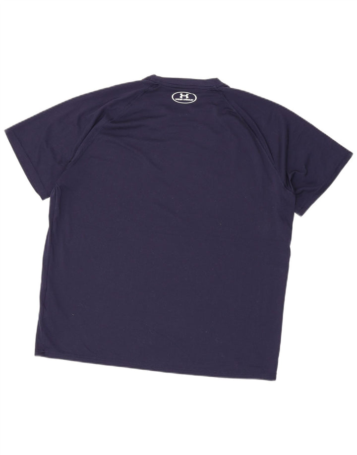 Under Armour Herre T-Shirt Top Stor Marineblå Polyester