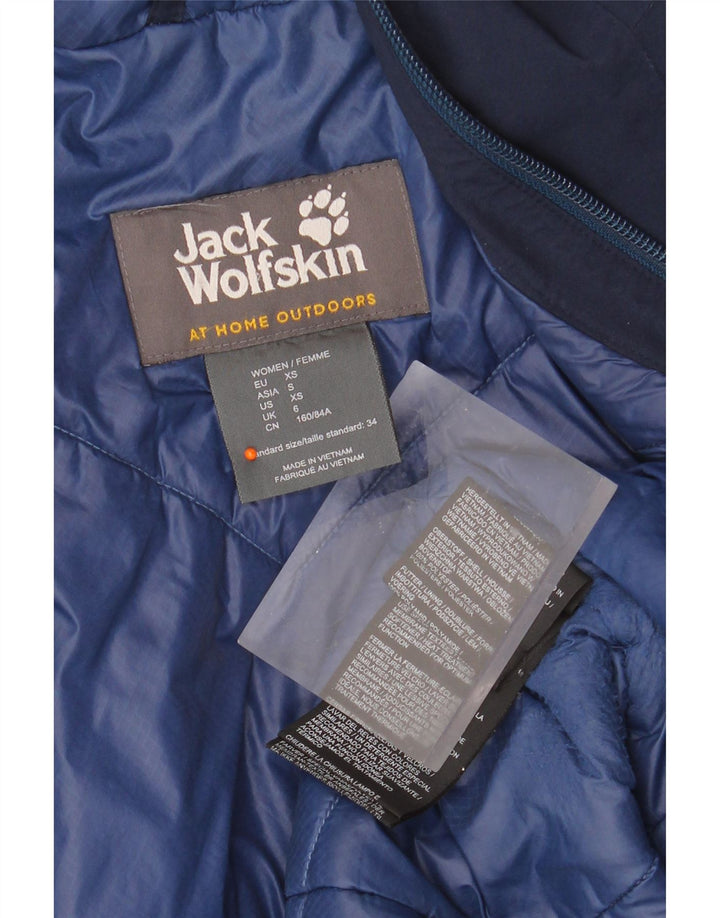 JACK WOLFSKIN Dame Oversized hætte vindjakke UK 6 XS Navy Blue