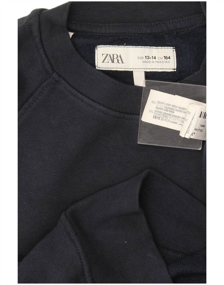 Zara Boys Sweatshirt Jumper 13-14 år Marineblå Bomuld