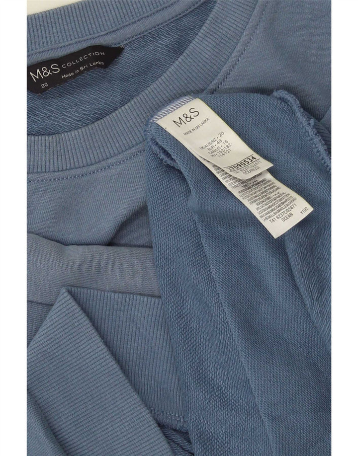 Marks & Spencer Dame Sweatshirt Jumper UK 20 2XL Blå Bomuld