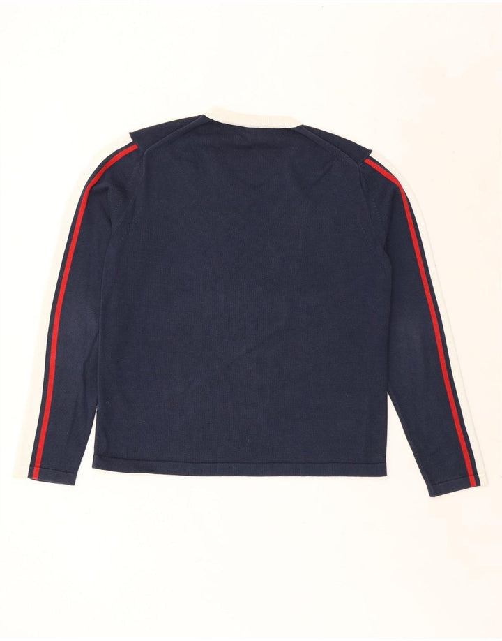 Armani Herre V-hals sweater Medium Marineblå Colourblock Bomuld