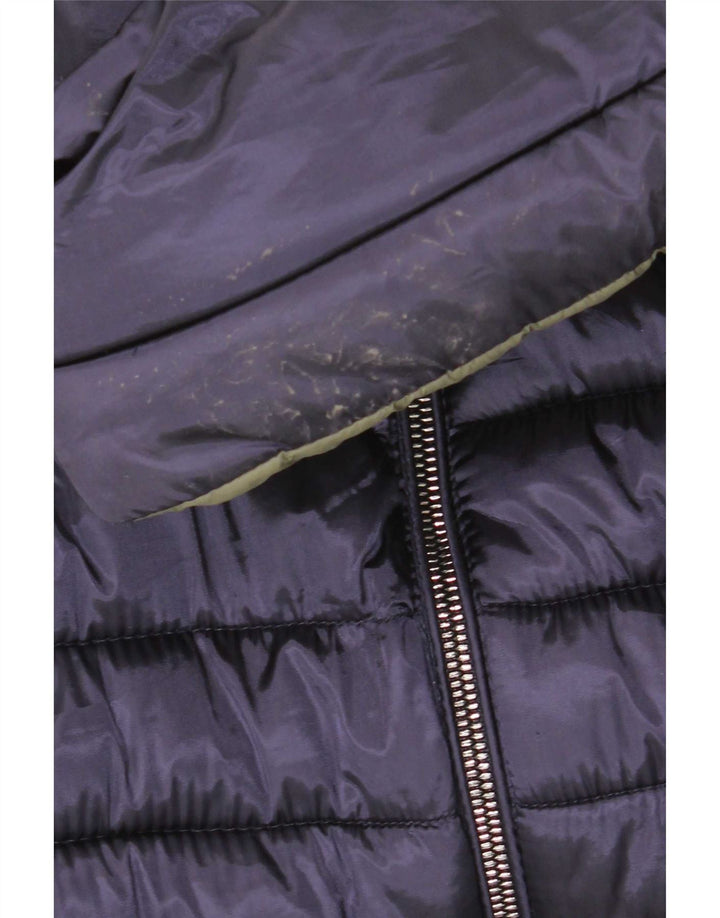 Colmar Dame Hætte Vendbar Polstret Frakke UK 12 Medium Navy Blue Nylon