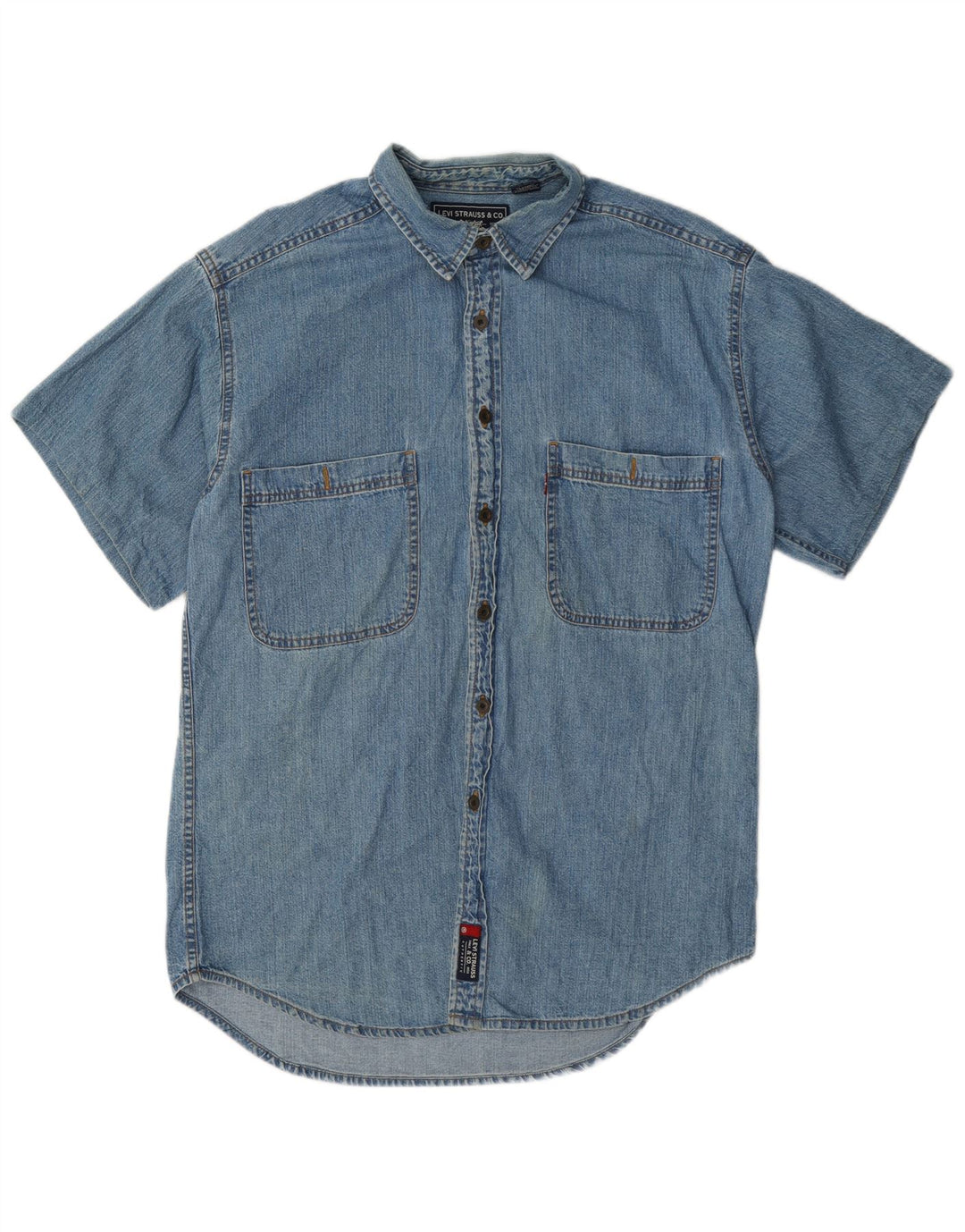 Levi's Kortærmet denimskjorte til mænd mellemblå bomuld