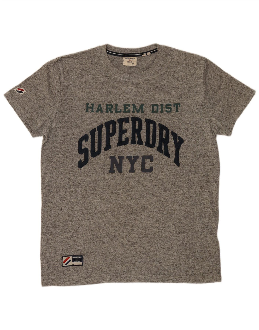 Superdry grafisk t-shirt til mænd, mellemgrå flækket bomuld