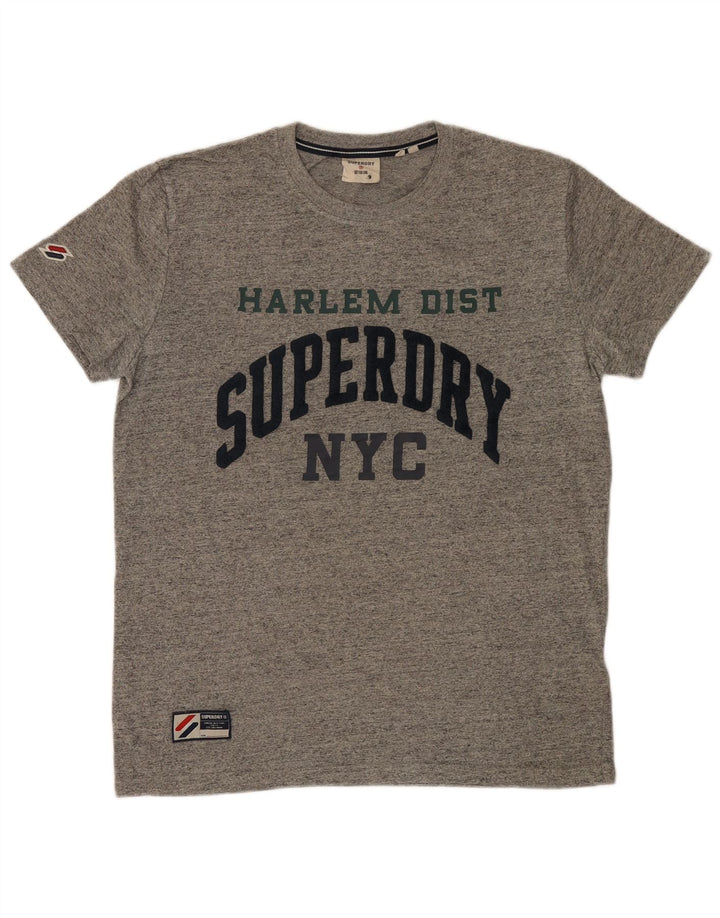 Superdry grafisk t-shirt til mænd, mellemgrå flækket bomuld