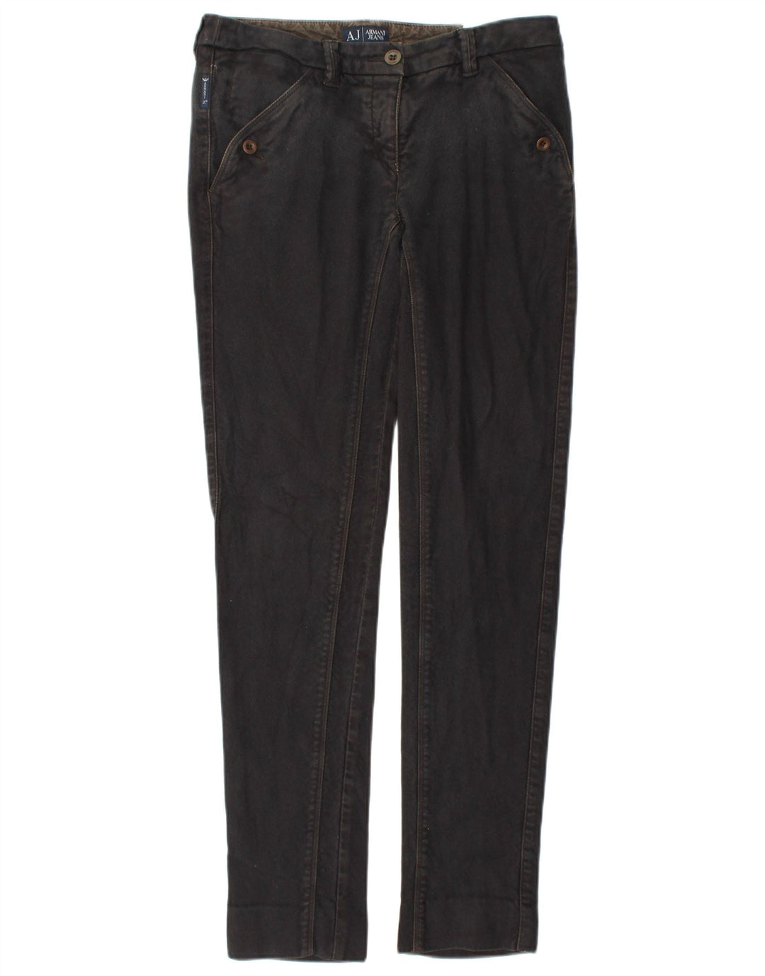 ARMANI Slim Chinobukser til kvinder EU 40 Medium W27 L30 Sort bomuld