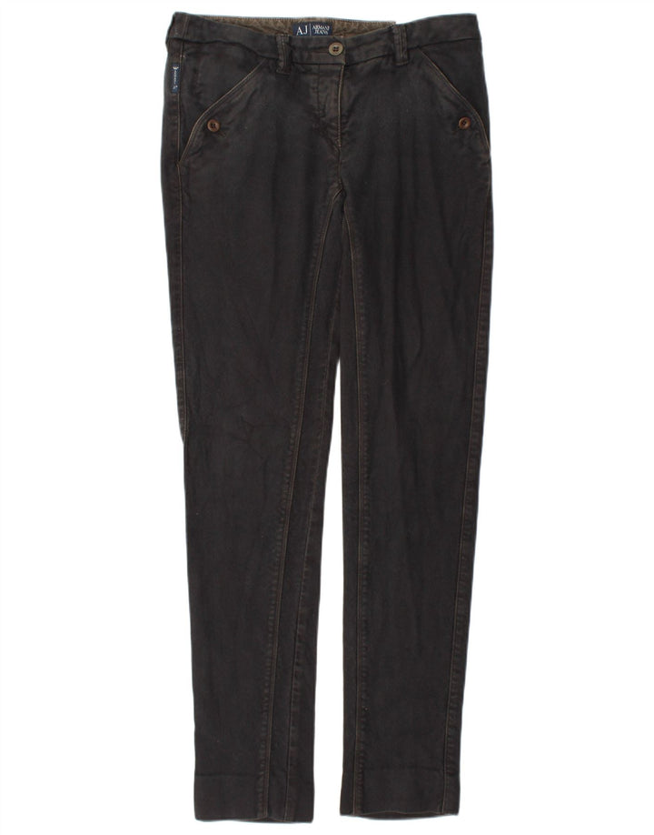 ARMANI Slim Chinobukser til kvinder EU 40 Medium W27 L30 Sort bomuld