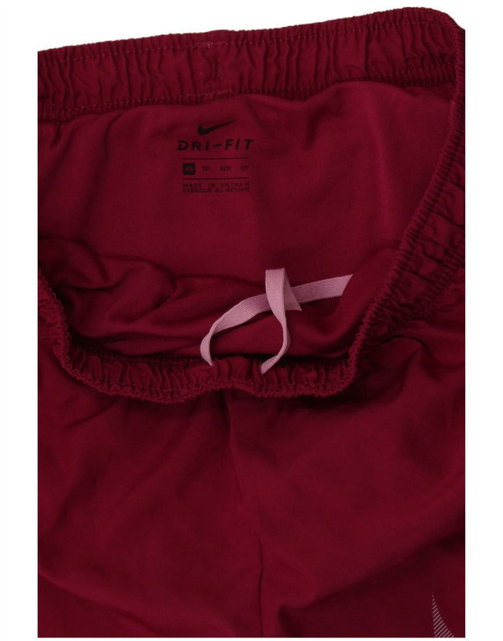 NIKE Dri Fit sportsshorts til kvinder UK 6 XS Maroon Colourblock