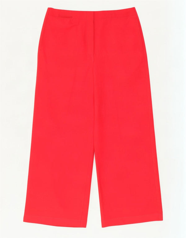 Zara kvinders højtaljede brede ben Casual bukser store W30 L29 rød polyester