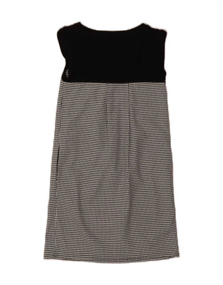 ZARA Womens Sleeveless Shift Dress UK 6 XS Black Geometric Polyester Vintage Zara and Second-Hand Zara from Messina Hembry 
