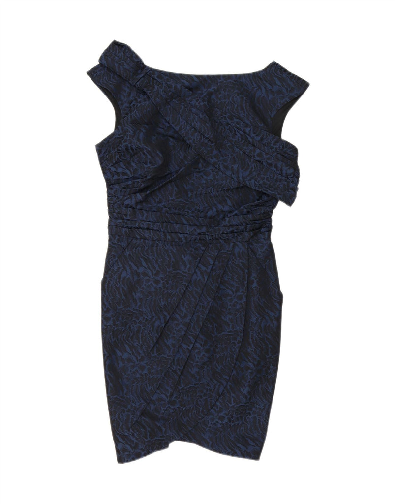 MISS SIXTY Womens Bodycon Dress UK 12 Medium Navy Blue Animal Print Vintage Miss Sixty and Second-Hand Miss Sixty from Messina Hembry 