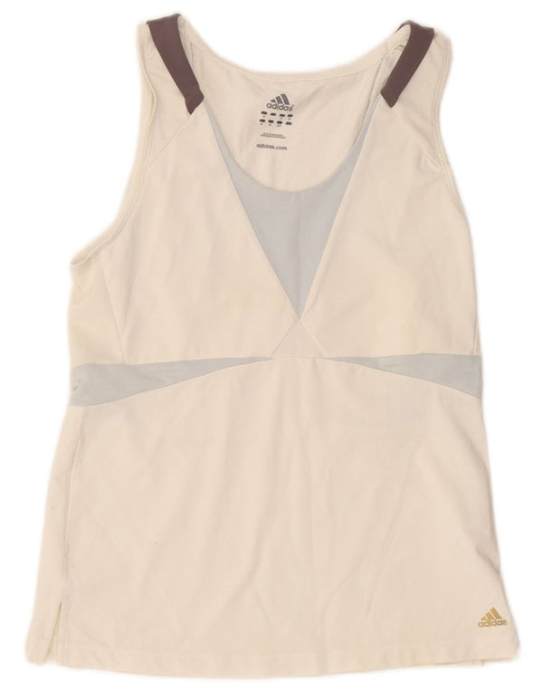 Adidas Womens Climacool Vest Top UK 16 Large White Colourblock