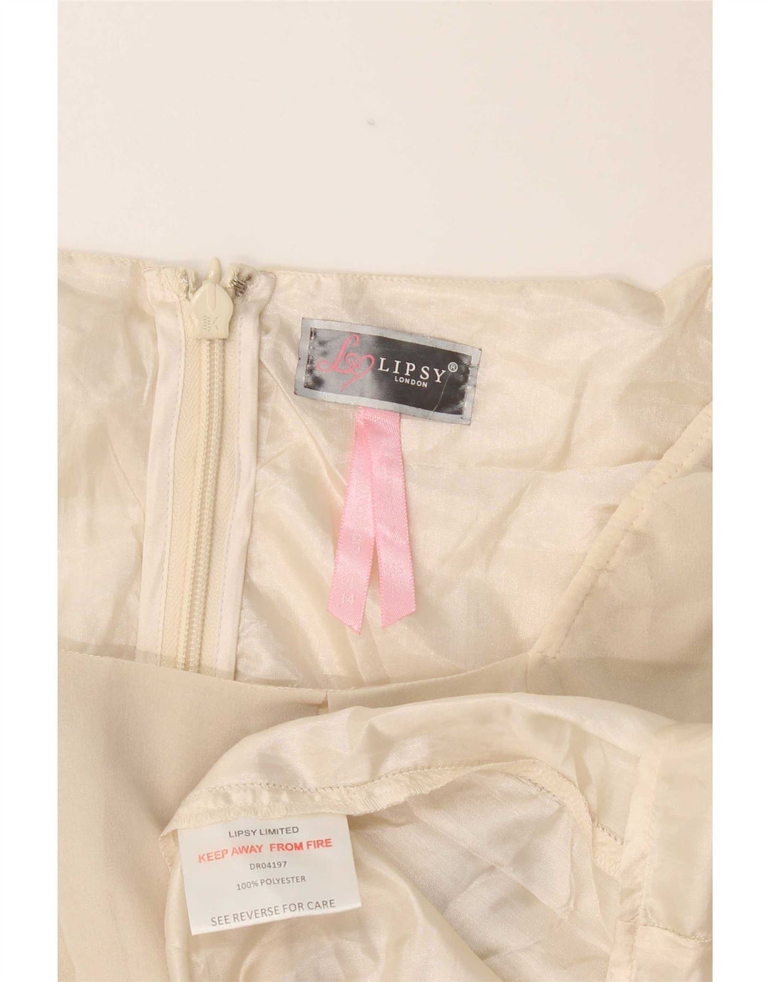 Lipsy Womens 3/4 ærmet Shift Dress UK 14 Medium Off White Polyester