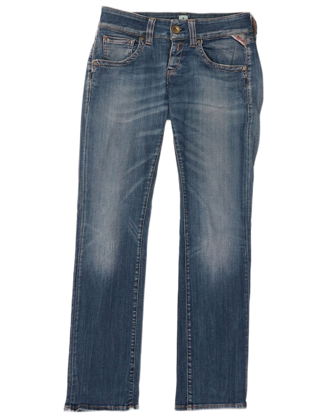 Replay Dame Slim Jeans W27 L30 Blå Bomuld