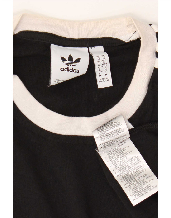 Adidas Herre T-Shirt Top Medium Sort Bomuld