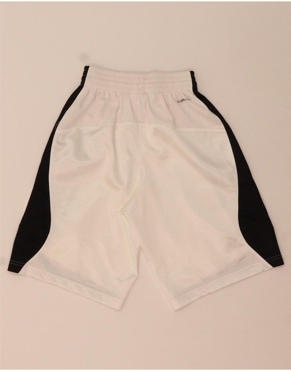 Adidas Womens Climacool Sports Shorts UK 4 XS White Colourblock Polyester