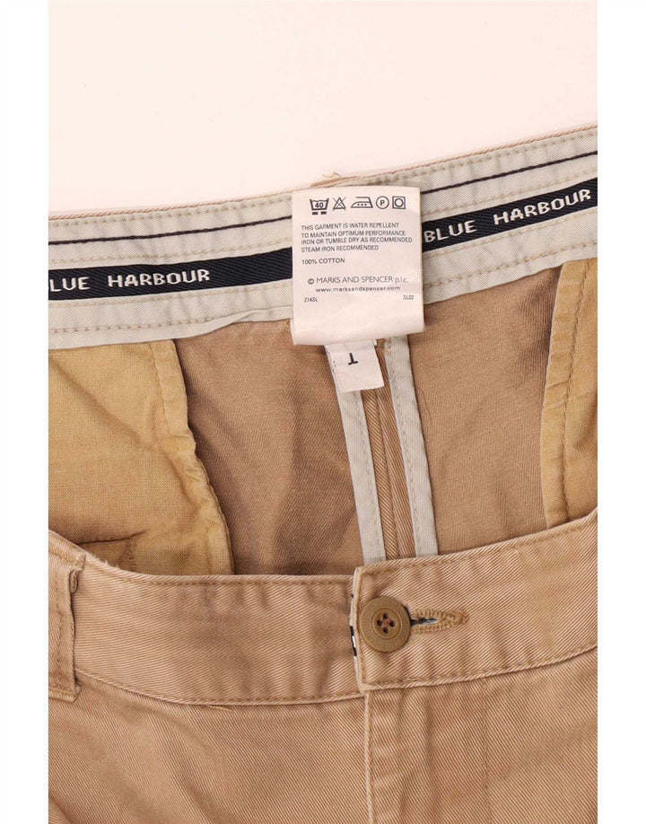 Marks & Spencer Herre Blue Harbor Pegged Chino Bukser W42 L31 Beige