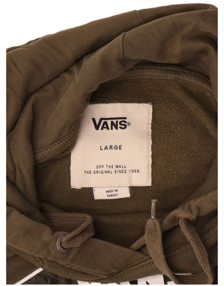 Vans Grafisk hættetrøje til mænd Stor Khaki Bomuld