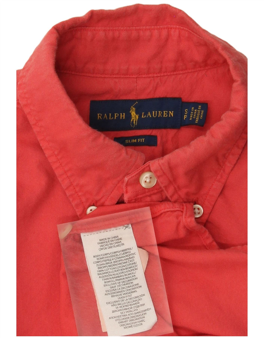 Ralph Lauren Herre Slim Fit skjorte lille rød bomuld