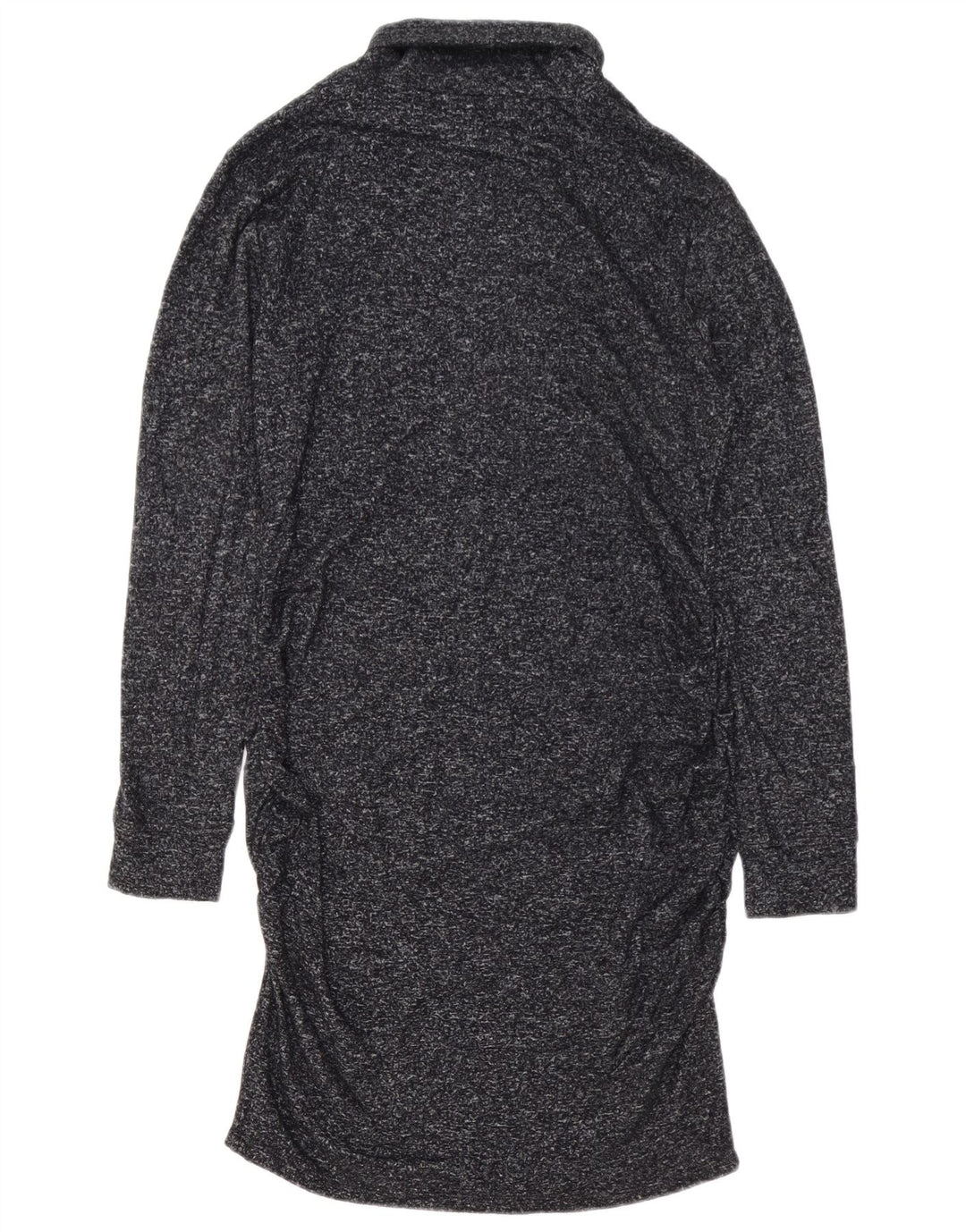 Athleta Dame Roll Neck Jumper Dress UK 14 Medium Navy Blue Flecked Rayon