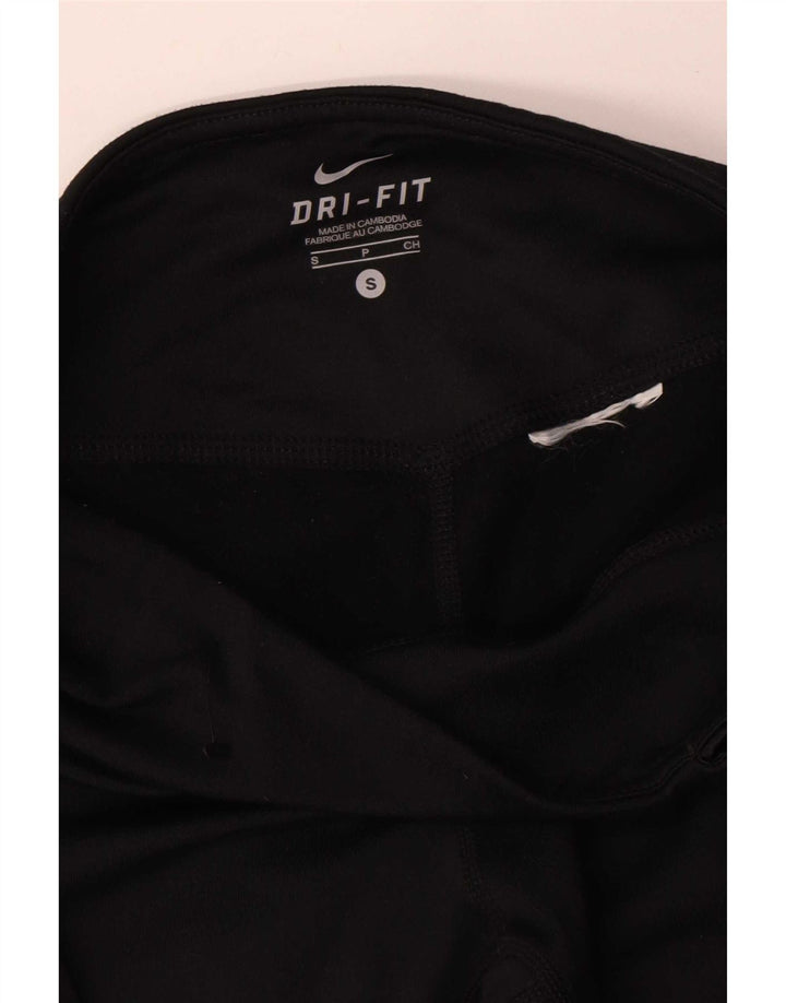 Nike Dame Dri Fit Leggings UK 8 Small Black Colourblock