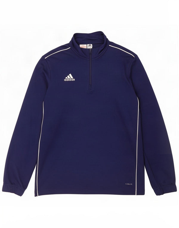 Adidas Boys Climalite Pullover med lynlås-hals træningsdragt Top 11-12 år Navy Blue