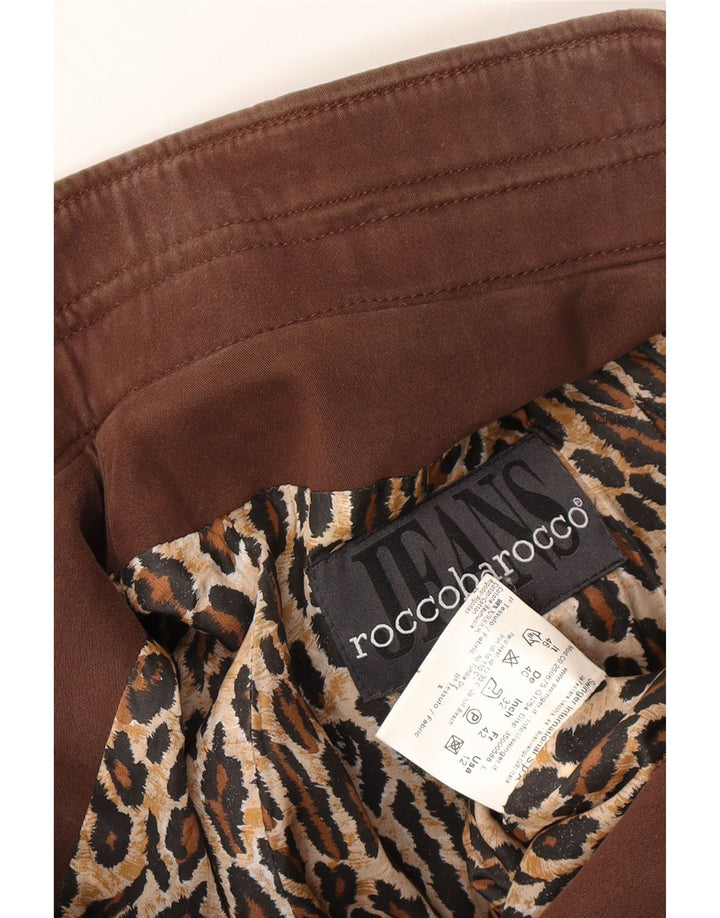 ROCCOBAROCCO Womens Bomber Jacket IT 46 Large Brown Cotton