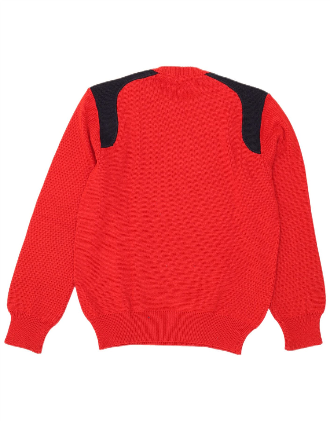 Life Line Herre Crew Neck Jumper Sweater Medium Rød Colourblock Uld