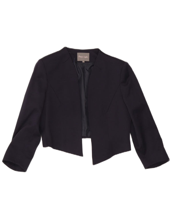 Phase Eight Dame 3/4 ærmet åben Bolero jakke UK 14 Large Navy Blue
