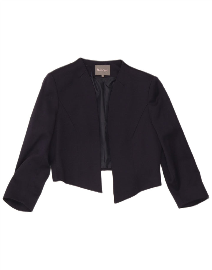 Phase Eight Dame 3/4 ærmet åben Bolero jakke UK 14 Large Navy Blue