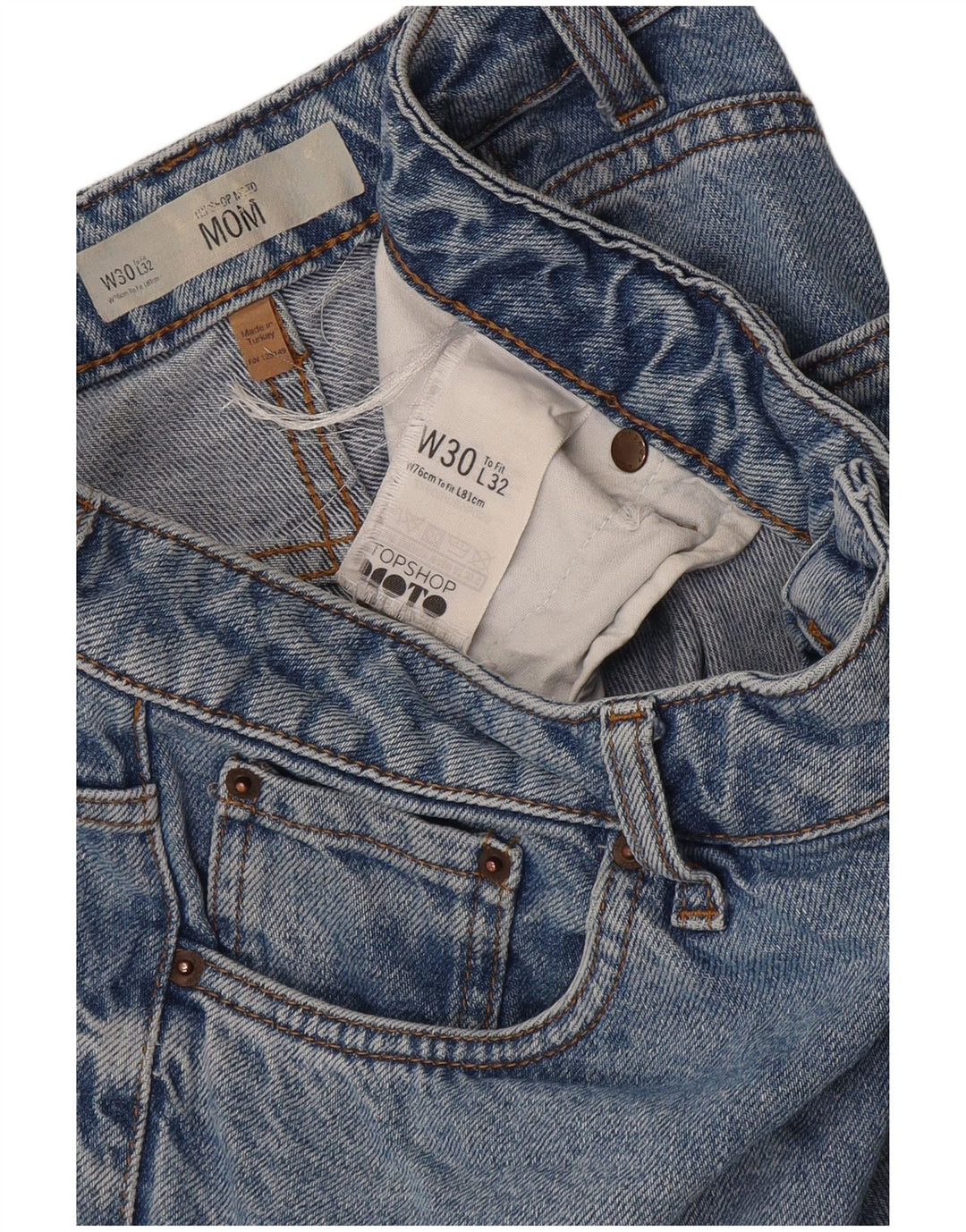 Topshop Dame tilspidsede jeans W30 L32 Blå Bomuld