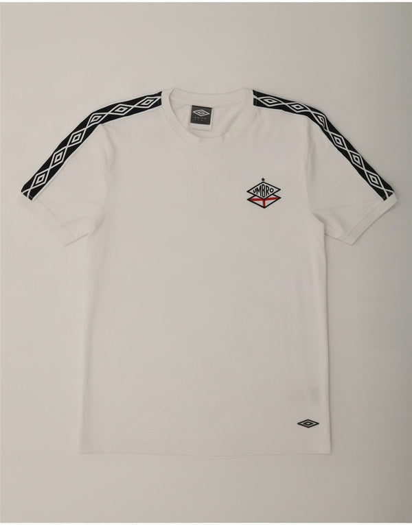 Umbro Mens Graphic T-Shirt Top Large White Colourblock Cotton