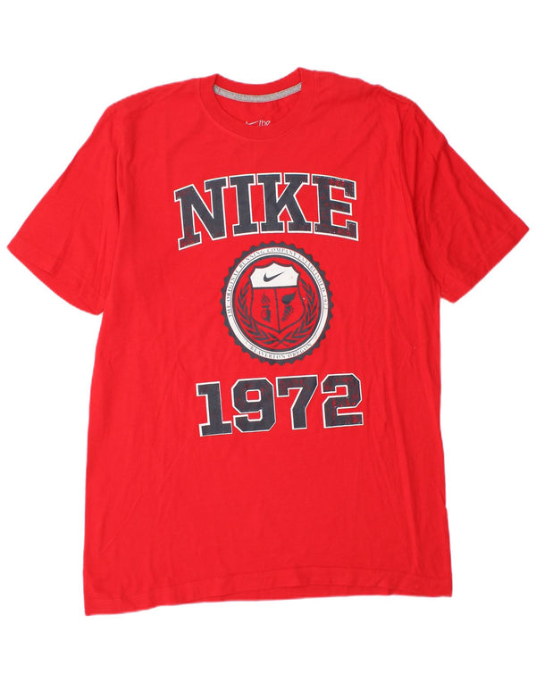 Nike Herre Standard Fit Grafisk T-Shirt Top Stor Rød