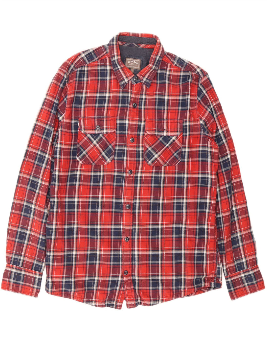 FAT FACE Mens Flannel Shirt Large Red Check Cotton