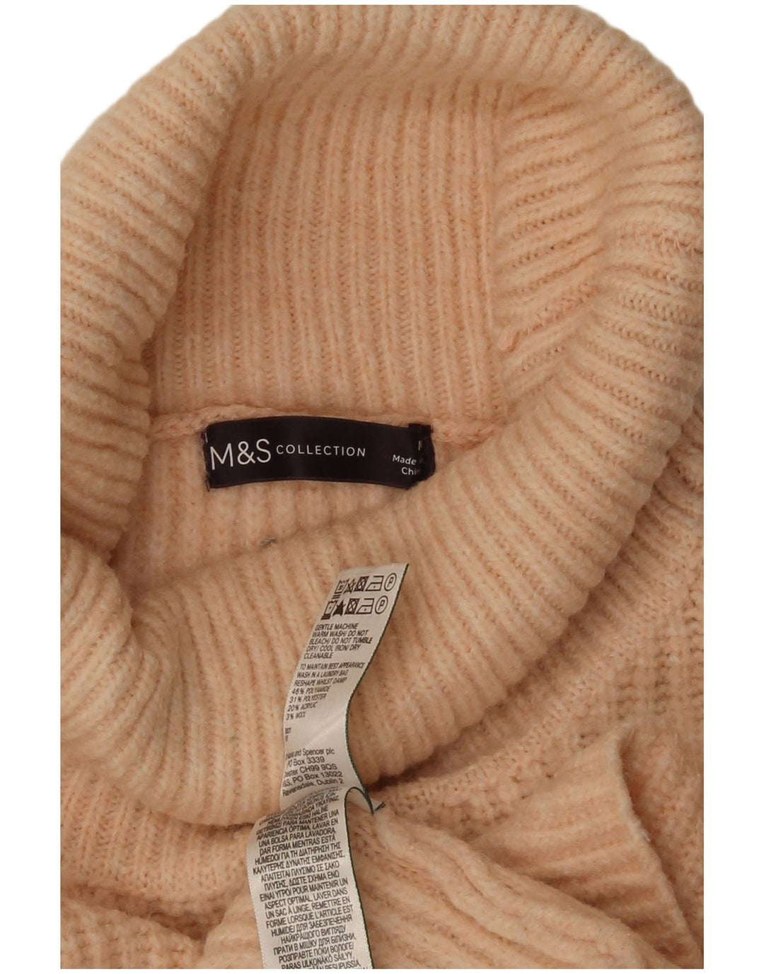 Marks & Spencer Dame Rullehals sweater UK 14 Medium Orange