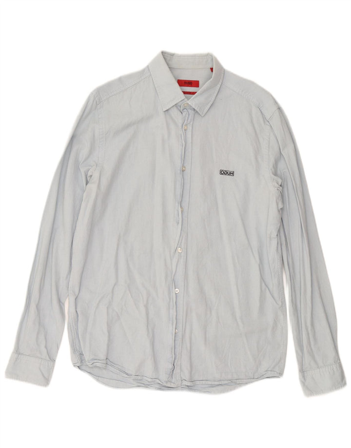 Hugo Boss Herre Straight Fit skjorte Medium Blue Bomuld