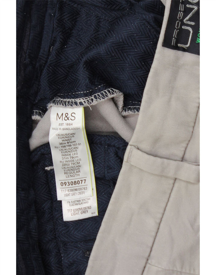 Marks & Spencer Herre Regular Fit Chinobukser W36 L31 Grå Bomuld