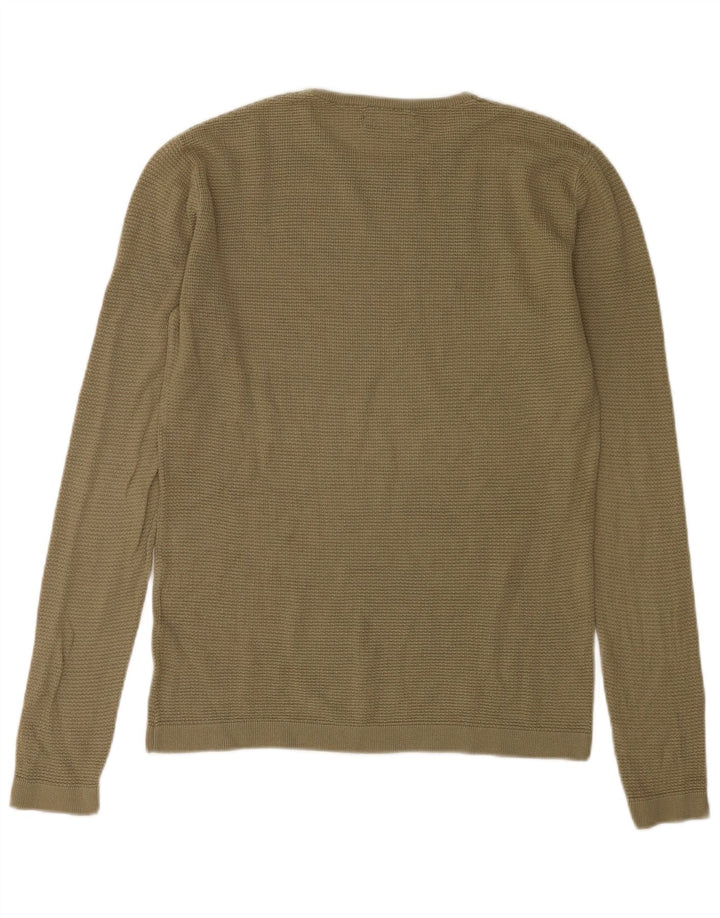 Zara Herre Jumper Sweater med rund hals Medium Khaki