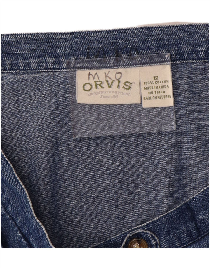 Orvis Dame Denim Nederdel US 12 Large W32 Blue Cotton