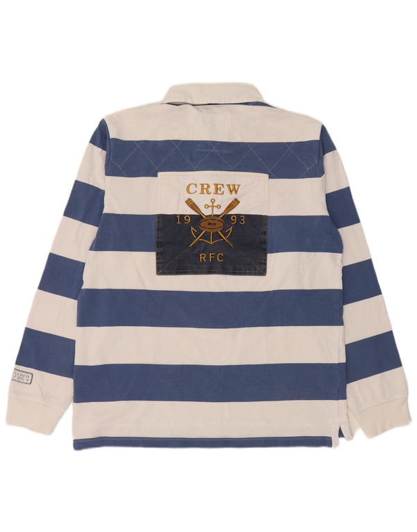 Besætningstøj Herre Grafisk Langærmet Rugby Polo Shirt Medium Blå Stribet