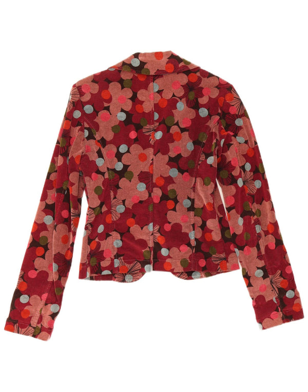 Sisley Womens Crop 2-knaps blazerjakke IT 42 Medium Multicolored Floral