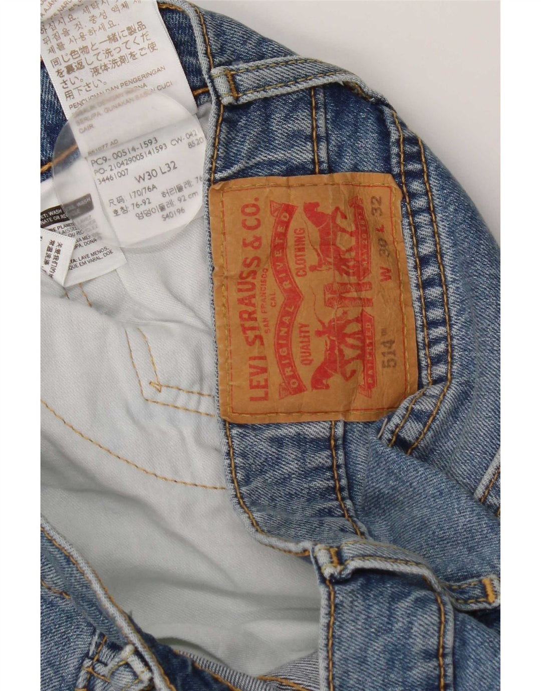 Levi's Herre 514 Straight Jeans W32 L32 Blå Bomuld