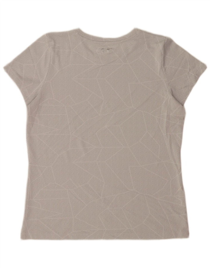 Under Armour Herre Heat Gear T-Shirt Top Stor Grå Geometrisk Polyester