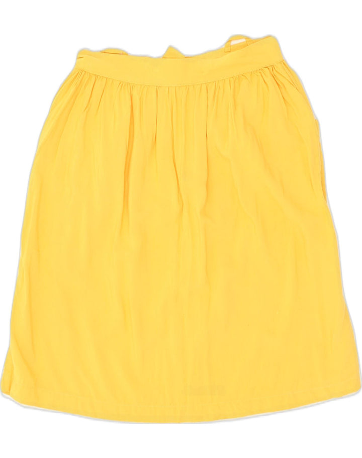 VINTAGE Womens A-Line Skirt W28 Medium Yellow Cotton | Vintage Vintage | Thrift | Second-Hand Vintage | Used Clothing | Messina Hembry 
