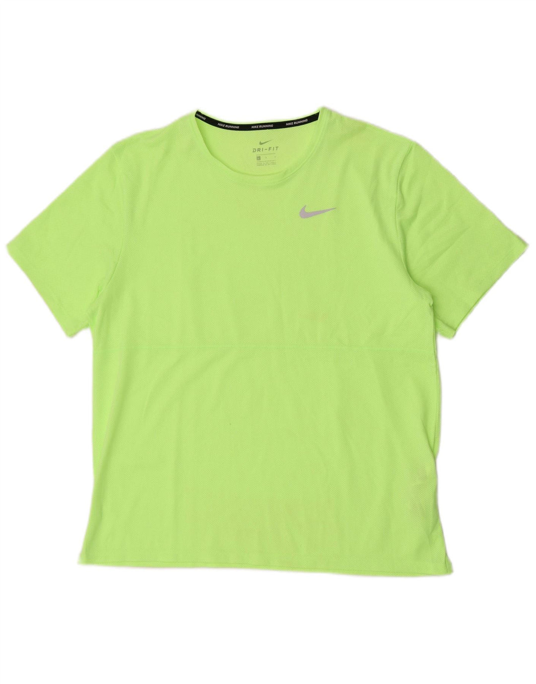 Nike Herre Dri Fit Running T-Shirt Top Stor Grøn Polyester